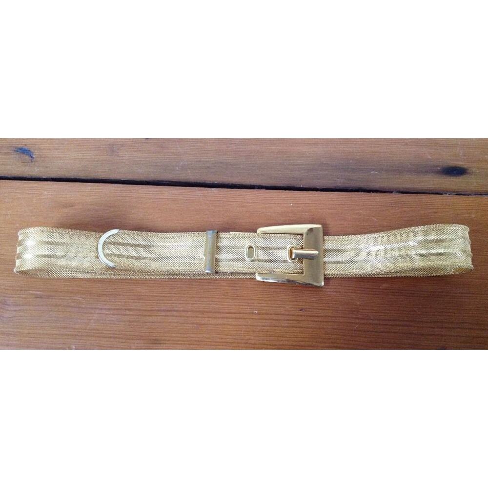 Vintage 70s 80s Disco Goldtone Mesh Metal Forstner Womens Belt S-XS 28"